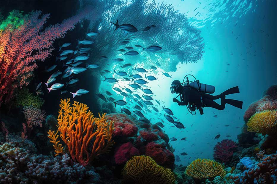 Scuba diver in Grand Cayman
