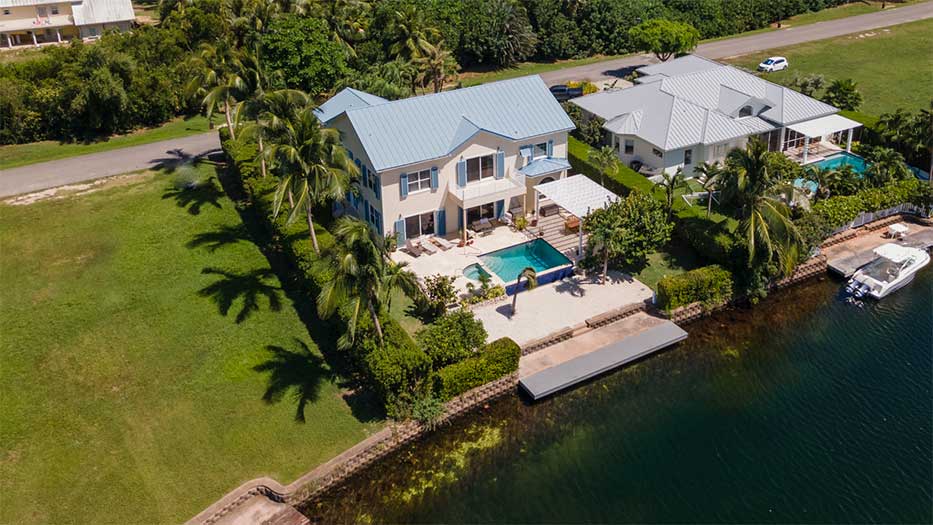 Canal front homes in Grand Harbour, Grand Cayman