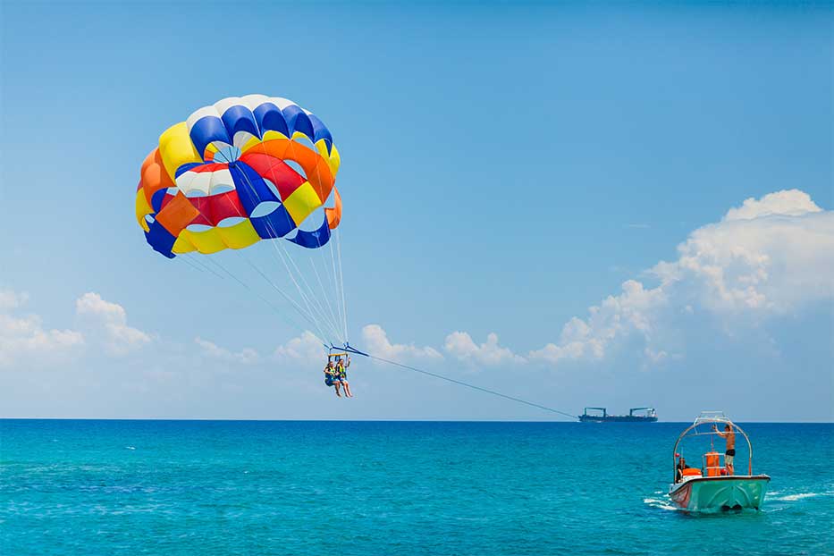 Parasailing on Seven Mile Beach in the Cayman Islands